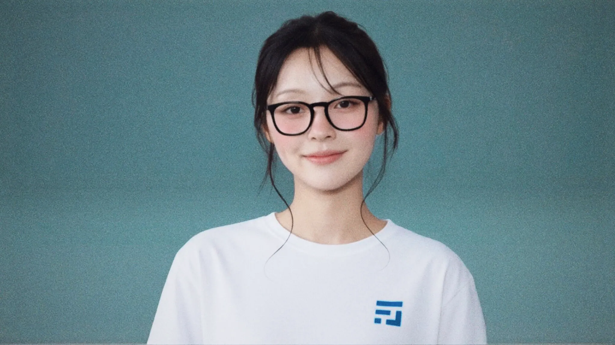 模特兒穿著 FIRST LINE 極簡白色短袖上衣